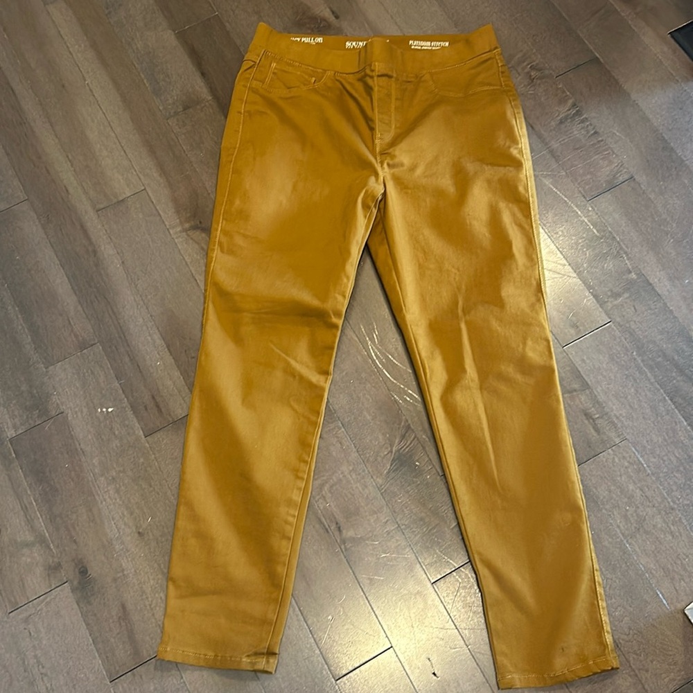 Sound style Lucy pull on legging jegging L gold brown fall
